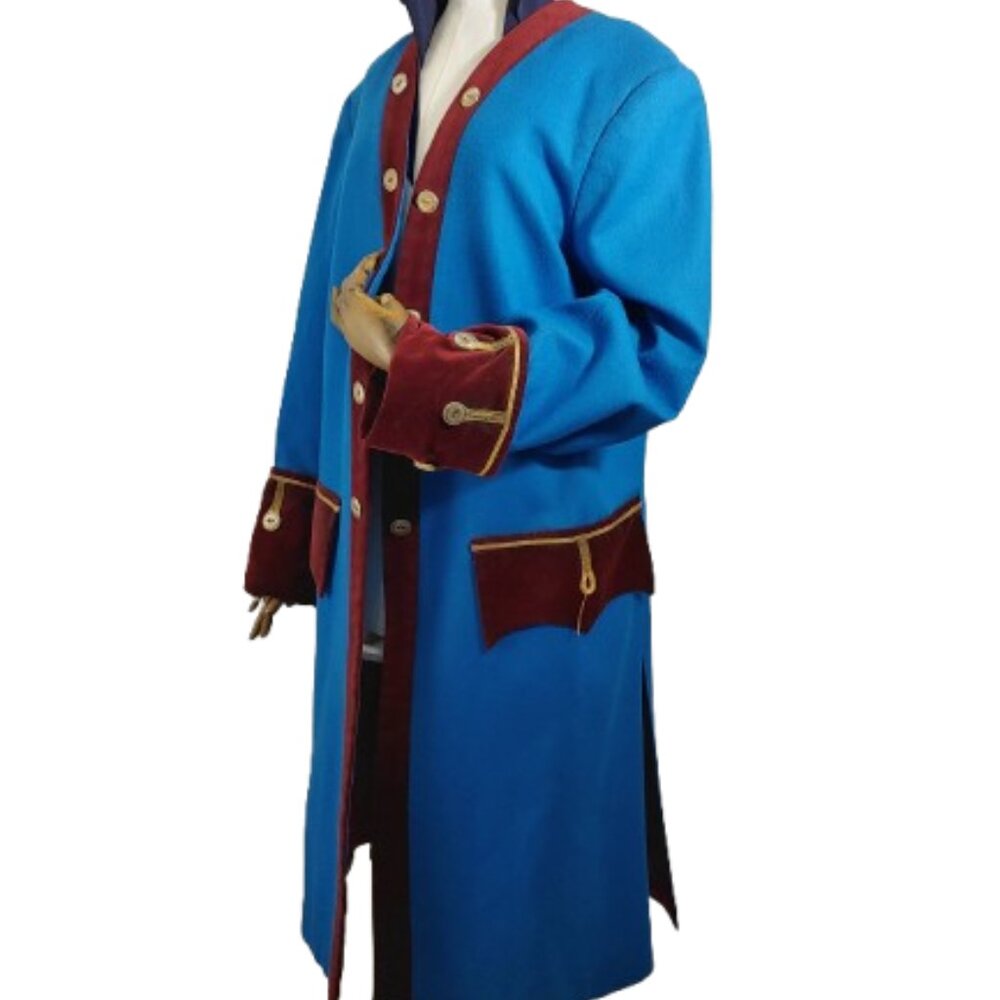MEN'S HISTORICAL PIRATE/PRIVATIER GARB - LARGE JACKET, FULLY LINED WOOL COATT